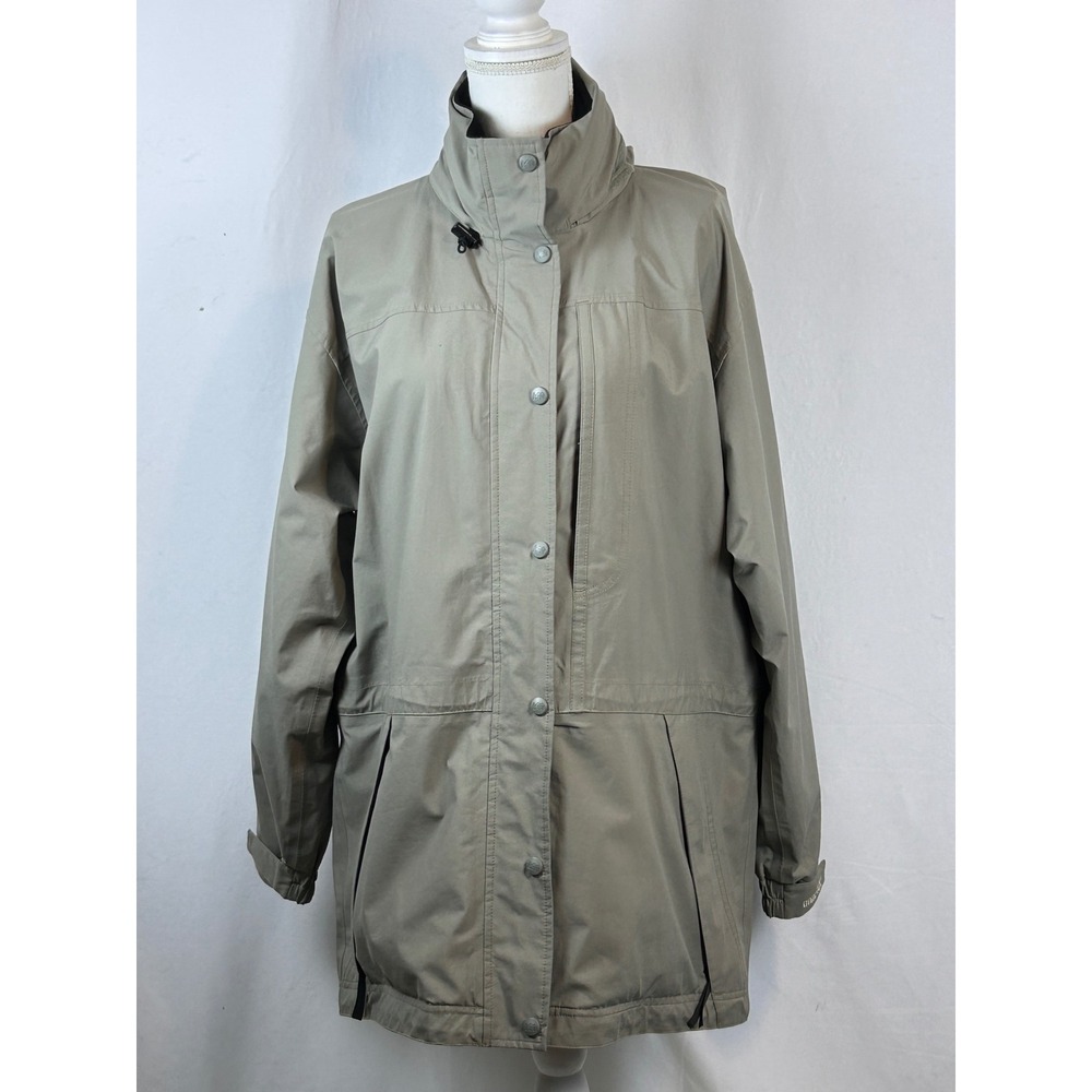 REI Elements Rain Jacket  L Olive Green hooded  Windbreaker Gore-Tex Vintage